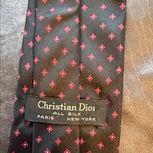 Dior Black Tie with Red Pattern